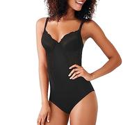 Maidenform Vintage 1456, Body Shaping Para Mujer, Negro (Black), 110C (EU: 42C)