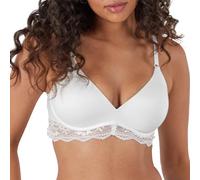 Maidenform Wireless, Natural Lift & Shaping, Convertible Bra with Lace Sujetador, Opaco, Blanco, 90D para Mujer