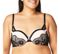 Maidenform Women's Love the Lift Push-Up Bra, Black/Gentle Peach Strappy Lace,