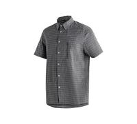 Maier Sports Camiseta de Manga Corta Mats S/S, para Hombre, Actividad en el Exterior, Senderismo y Viajes, con Elástico de 2 Vías, Tecnología Silverplus y Dryprotec, Regular Fit, Grey Check, Talla 46
