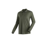 Maier Sports Polo Ulrich L/S para Hombre, de Manga larga, para Senderismo y Ocio, Tejido Piqué, Transpirable y Secado Rápido, Green Goose, Talla M