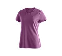 maier sports Trudy T-Shirt, Camiseta Deportiva para Mujer | Prenda superior básica de tejido piqué transpirable, cuello en V, para senderismo, gimnasio y tiempo libre