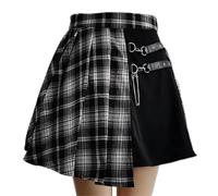 MAIFURUN Gothic Sweet - Falda plisada para mujer, a cuadros, cintura alta, elegante, para verano, casual, para mujer, 92132-2hbg, L