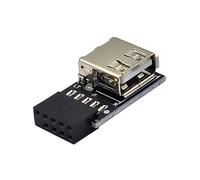 Maigridy Adaptador convertidor USB 2.0 de 9 pines a hembra individual A para conexión interna de placa base, expansión de puerto USB interno