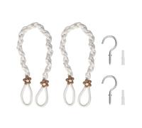 Maigridy Alzapaños de cortina de cuerda para sujetar cortinas con ganchos de metal, soporte para lazos decorativos