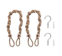 Maigridy Alzapaños de cortina de cuerda para sujetar cortinas con ganchos de metal, soporte para lazos decorativos