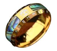 Maigridy Anillos de moda para hombre, estilo nórdico, vikingo, yggdras, nudo celta, estilo punk, estilo vintage, para adultos, joyas de mitología, Gold, como se describe, como se describe