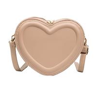 Maigridy Bolso pequeño de mensajero para mujer, con forma de corazón, de piel sintética, bolso de mano de moda para mujer, bolso cruzado pequeño con forma de corazón, bolso de hombro para niñas