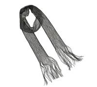 Maigridy Bufanda larga y fina con flecos, cuello brillante y estrecho, para mujer, formal, cena, fiesta, cuello, accesorio de moda, bufanda de vestido de fiesta, Negro, Talla única