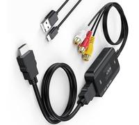Maigridy Convertidor 3RCA hembra/macho a HDTV compuesto a adaptador 1080P para consola de juegos, reproductor de VCD, adaptador de acceso electrónico para reproductor de VCR/vcd, consola de juegos