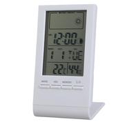 Maigridy Termómetros higrómetro con reloj despertador para oficina, habitación de bebé, medidor digital de temperatura, humedad, reloj meteorológico