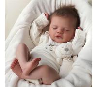 MAIHAO Bebes Reborn Nino Silicona Muñecas Toddler Reborn Baby Dolls Niña Originales Muñecos bebé Girls 46 Cm Parece un Verdadero bebé Ojos Cerrados (Blanco)
