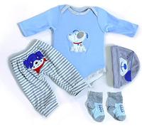 MAIHAO Ropa de muñeca recién nacida de 17 a 22 pulgadas, accesorios de ropa para muñeca de bebé de 17 a 22 pulgadas, juego de 4 piezas con patrón de cachorro