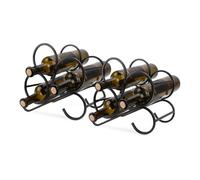 MAIJIAJU 2 unidades Botellero para 8 Botellas, Metal Negro Botellero Botellero Botellero Pequeño Botellero Vino Botellero Estante Decoración para Nevera, Bar, Bodega, Sala de Estar Cocina