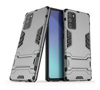 MAIJIN Funda para Samsung Galaxy Note 20 4G / Galaxy Note20 5G (6,7 Pulgadas) 2 en 1 Híbrida Rugged Armor Case Choque Absorción Protección Dual Layer Bumper Carcasa con Pata de Cabra (Gris)