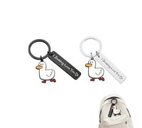 MAIKAOZAI Paquete de 2 llaveros de pato de metal con mensaje I Ducking Love You, bonitos regalos de pareja para novio, novia, regalo del día de San Valentín y cumpleaños