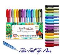 MAIKEDEPOT Bolígrafos de punta de fieltro, 15 bolígrafos de caligrafía de punta fina (0.4 mm), colores surtidos, rotulador, rotulador, marcador de pincel artístico, juego de bolígrafos de diario para