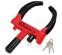 MAIKEHIGH Cepo Antirrobo Rueda Coche, Universal Abrazadera de Rueda Ajustable Cerradura de Rueda para Auto, Remolques, Furgonetas, Caravana con 3 llaves