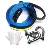 MAIKEHIGH Eslinga, Cuerda Remolque Coche 5M 8 Toneladas, Correa para Remolque Recuperación con 2 Grilletes, 2 Guantes Antideslizantes, para Rescate Vehículos