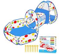 MAIKEHIGH Tienda Campaña Infantil con Tunel, 3 en 1 Pop Up Parque Piscina Bolas Bebe Plegable Interiores Exteriores Juego Jardín Casa de Juego Niños Niñas Juguetes Regalos