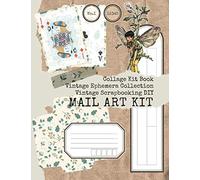 MAIL ART KIT BOOK : CUT and COLLAGE : Penpal Kit : Scrapbooking Kit : Journal Kit: 10 Flowers, Fairy colored for DIY cards and journals (Vintage Ephemera Collection)