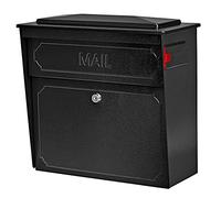 Mail Boss 7172 Buzón de Seguridad Vertical para Montaje en Pared con Cerradura y Llave, Negro, pack de 1