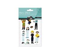 MAILDOR AE219C - Bolsa de 4 tableros de pegatinas - Mimi Stick' Professions - Pegatinas figurativas y decorativas - Herramienta educativa - Tablero de 10,5 x 16 cm - 52 Pegatinas