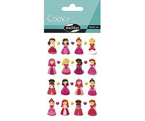 Maildor Cooky - Hoja de pegatinas (cuentos de hadas), diseño de princesas