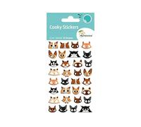 Maildor CY032Opack - Bolsa de gomas 3D Cooky 1 tabla de 7,5 x 12 cm, cabezas de gatos (24 pegatinas) - Paquete de 10