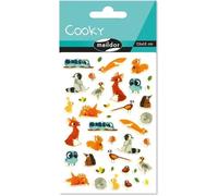 Maildor CY081O - Un sachet de gommettes 3D Cooky 1 planche 7,5x12cm, Animaux de la forêt (40 stickers)