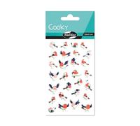 Maildor CY126Cpack - Bolsa de gomas 3D Cooky 1 tabla de 7,5 x 12 cm, pájaros (28 pegatinas) - Paquete de 10