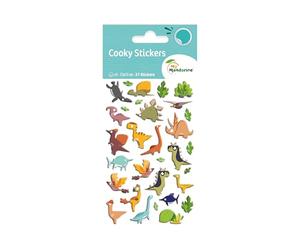 Maildor CY137Cpack - Bolsa de gomas 3D Cooky 1 tabla de 7,5 x 12 cm, dinosaurios (31 pegatinas) - Paquete de 10