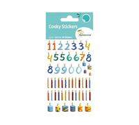 Maildor CY140Cpack - Bolsa de gomas 3D Cooky 1 tabla de 7,5 x 12 cm, Happy Birthday (35 pegatinas) - Paquete de 10