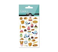 Maildor CY155Cpack - GOMMETTES 3D Cooky - LOT DE 10 planches 12x8 cm - 310 stickers - PATISSERIES