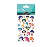 Maildor CY157Cpack - Bolsa de gomas Cooky - Contiene 1 tablero de gomas - Motivos manga - 7,5 x 12 cm - Paquete de 10