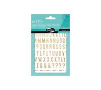 Maildor - Ref AE070O - Pegatinas brillantes (paquete de 2 hojas) - Diseños de alfabeto y números - Oro - 16 x 10,5 cm, impresas en color purpurina, contiene 228 pegatinas en total