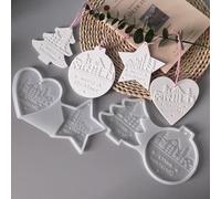 Mailfull 4 Pcs Moldes de Silicona para Fundición de Navidad Moldes Silicona para Crear Adornos Navideños