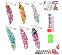 Mailfull Marcadores Libros 6 Piezas Marcapáginas de Pintura de Diamantes DIY 5D Diamante Pintura Kits Creativo Marcador de Libro para Regalos de Manualidades Herramientas de Lectura