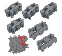 Mailfull Vías de Tren 32 Piezas Building Blocks Juego de vías de Tren Raíles de Bloques de Construcción de La Ciudad Incluyendo Rieles Curvados Rieles Rectos Accesorios de Ferrocarril Flexibles