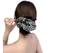 Maillard - Coletero para el pelo, con estampado de leopardos, con volantes, elegante, para coleta de caballo para mujer