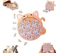 Maillard - Rompecabezas con forma de gato de colores | Rompecabezas de madera con forma de gato de colores de 135 piezas, enmarcado por adorables rompecabezas de contorno de gatos, piezas de