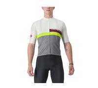 Maillot Castelli A Blocco Manga Corta Blanco Gris, Talla XL