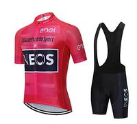 Maillot Ciclismo Corto De Verano para Hombre, Culotte con 9D Almohadilla De Gel para Ropa Culote Conjunto Traje Culotte Deportivo Bicicleta MTB Ciclista Bici (Rosa Roja,XL)