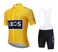Maillot Ciclismo Corto De Verano para Hombre, Culotte con 9D Almohadilla De Gel para Ropa Culote Conjunto Traje Culotte Deportivo Bicicleta MTB Ciclista Bici (Amarillo 2,XL)