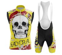 Maillot Ciclismo Hombre Conjunto Ciclista Verano Ropa Bici MTB Sin Mangas,Traje Bicicleta Chaleco Ciclo y Culotte Tirantes con 19D Gel Acolchado,Completa Jerseys Transpirable Secado Rápido(B14,XXL)