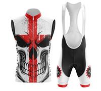 Maillot Ciclismo Hombre Conjunto Ciclista Verano Ropa Bici MTB Sin Mangas,Traje Bicicleta Chaleco Ciclo y Culotte Tirantes con 19D Gel Acolchado,Completa Jerseys Transpirable Secado Rápido(B1,XL)