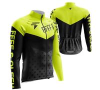 Maillot Ciclismo Hombre Invierno, Maillot Bicicleta Hombre Maillot Ciclismo con Mangas Largas con Bolsillos como Camiseta Interior en Invierno. Ropa Ciclismo (P15,L)