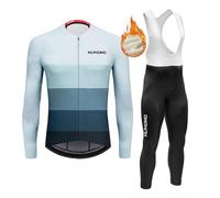 Maillot Ciclismo Hombre Invierno Ropa Bicicleta MTB Manga Larga Térmica Camiseta CiclismoHombre Ropa Bicicleta Conjunto MTB Maillot Bici MangaLarga Ciclista con Badana Gel (Type-9,L)