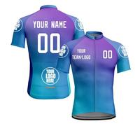 Maillot Ciclismo Hombre Mujer Manga Corta Maillot Bicicleta Cremallera Completa con Bolsillos Personalizado Nombre Equipo Tu Nombre Logo Ropa Bicicleta Transpirable Secado Rapido Camisa A12