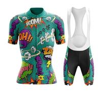 Maillot Ciclismo Mujer Conjunto Bici MTB Verano Ropa Ciclista Manga Corta,Traje Bicicleta Camiseta Ciclo y Culotte Tirantes con 19D Gel Acolchado,Completa Jerseys Transpirable Secado Rápido(B12,XXL)